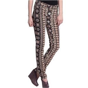 Pilcro and the letterpress skinny Aztec/geo print corduroy jeans for Ant…